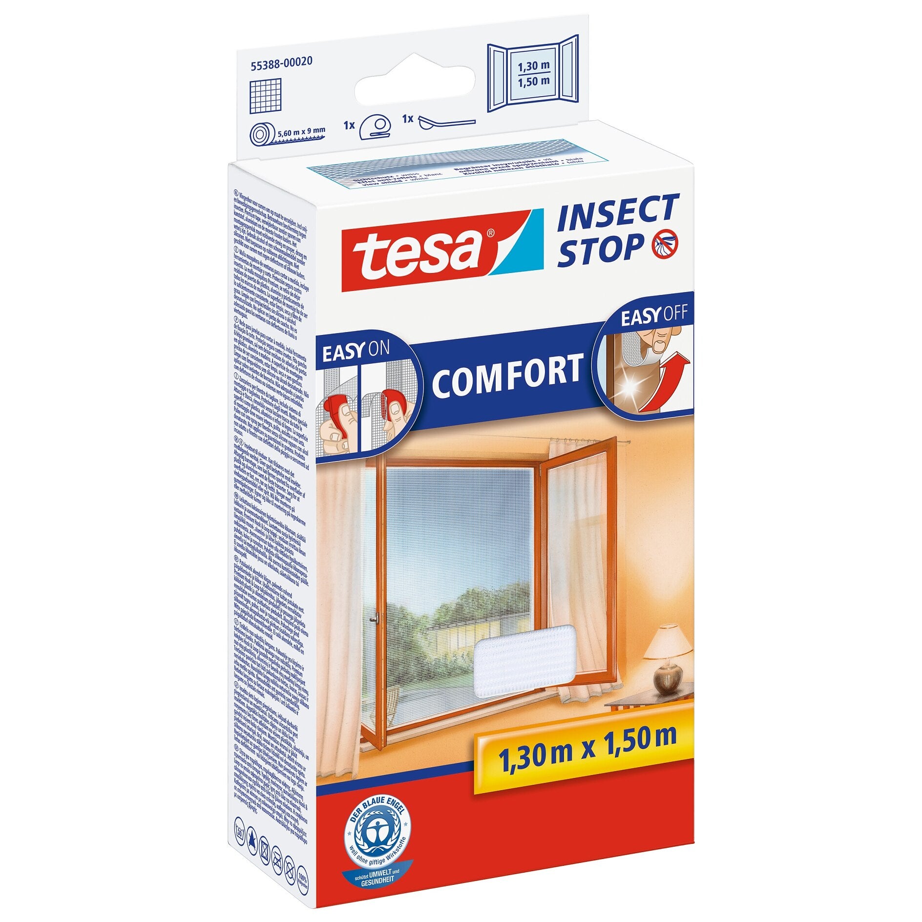 tesa® Standard Window Insect Screen Kit with Self-Adhesive Hook & Loop Fastening